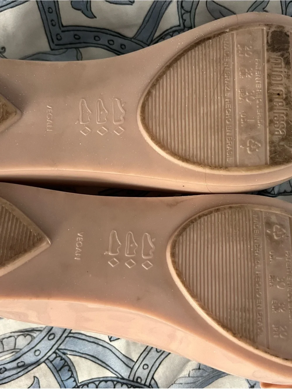 Mini Melissa Blush Pink Floral Jelly Ballet Flats